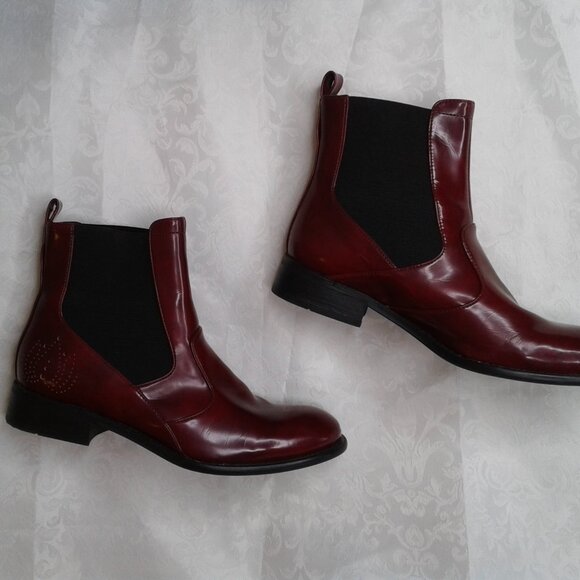 Bourgeois Boheme Women's Vegan Grace Chelsea Boot Red EU Size 39 / US 8.5 - Picture 5 of 16